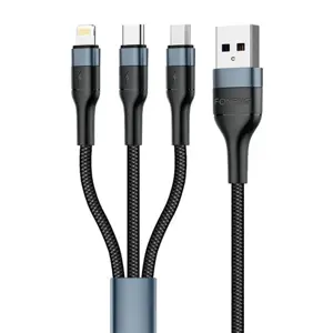 Foneng X51 3in1 USB kabelis (juodas)
