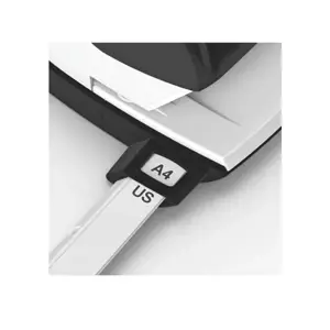 "Leitz NeXXt WOW" metalinė biuro skylmuša, 30 lapų, juoda, balta, metalinė, 3 mm, A4, A5, A6, Folio, JAV, 107 mm