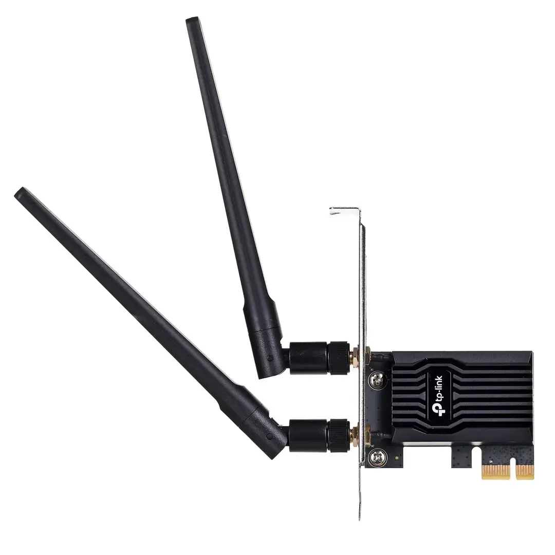 TP-Link AX1800 "Wi-Fi 6 Bluetooth 5.2 PCIe" adapteris, vidinis, belaidis, "PCI Express", WLAN / "Bluetooth", 1800 Mbps, juodas