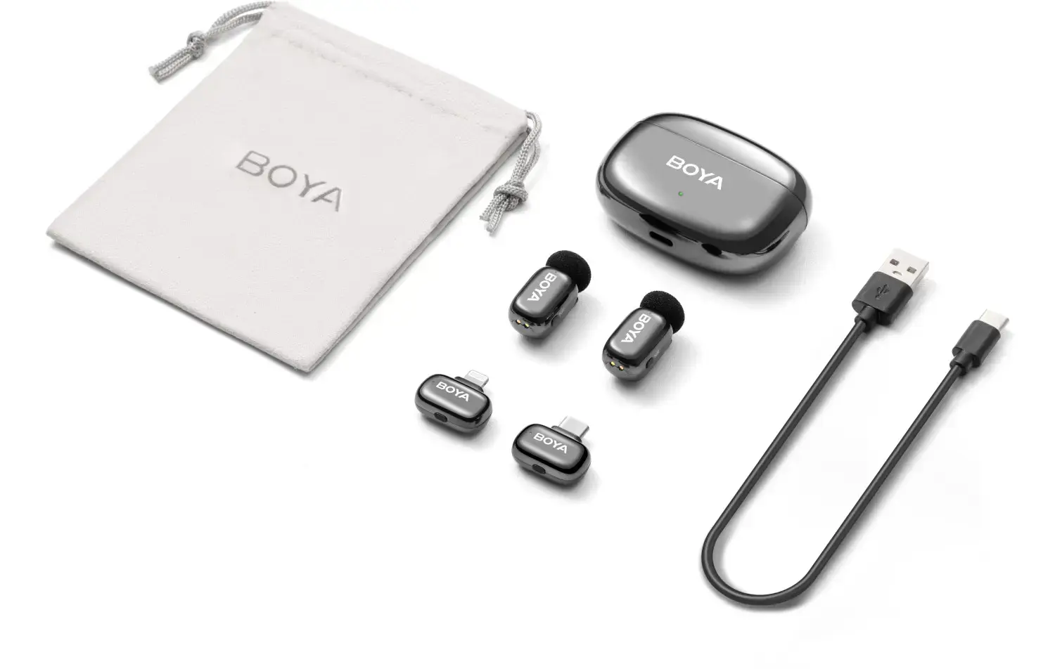 Boya wireless microphone mini 2-01 Lightning/USB-C, lunar silver