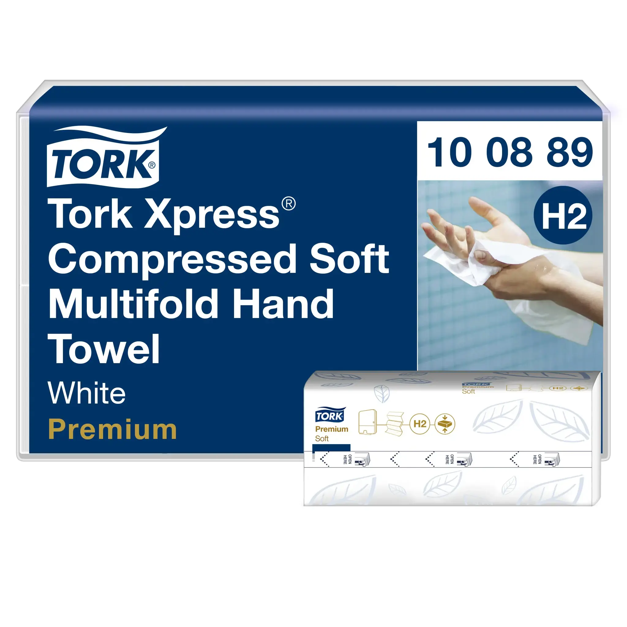 Tork Xpress Soft Multifold suspausti minkšti popieriniai rankšluosčiai, H2 100889, 2  sl., 225 serv., 22,2x24 cm, balta sp.