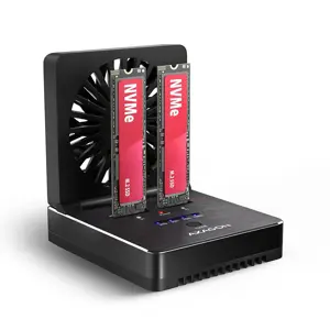 AXAGON ADSA-M2C22 USB-C 20Gbps docking station for 2x M.2 NVMe / SATA SSD with disk cloning functio…