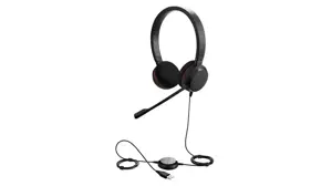 JABRA EVOLVE 20 UC Stereo USB ausinė Triukšmą slopinanti USB jungtis su nutildymo mygtuku ir garsumo reguliatoriumi ant laido
