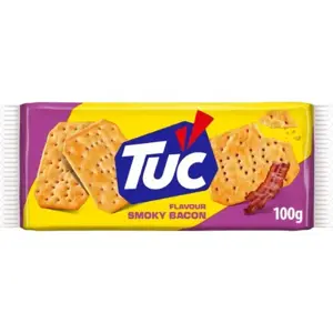 Sausainiai TUC Crackers rūkytos šoninės skonio, 100g