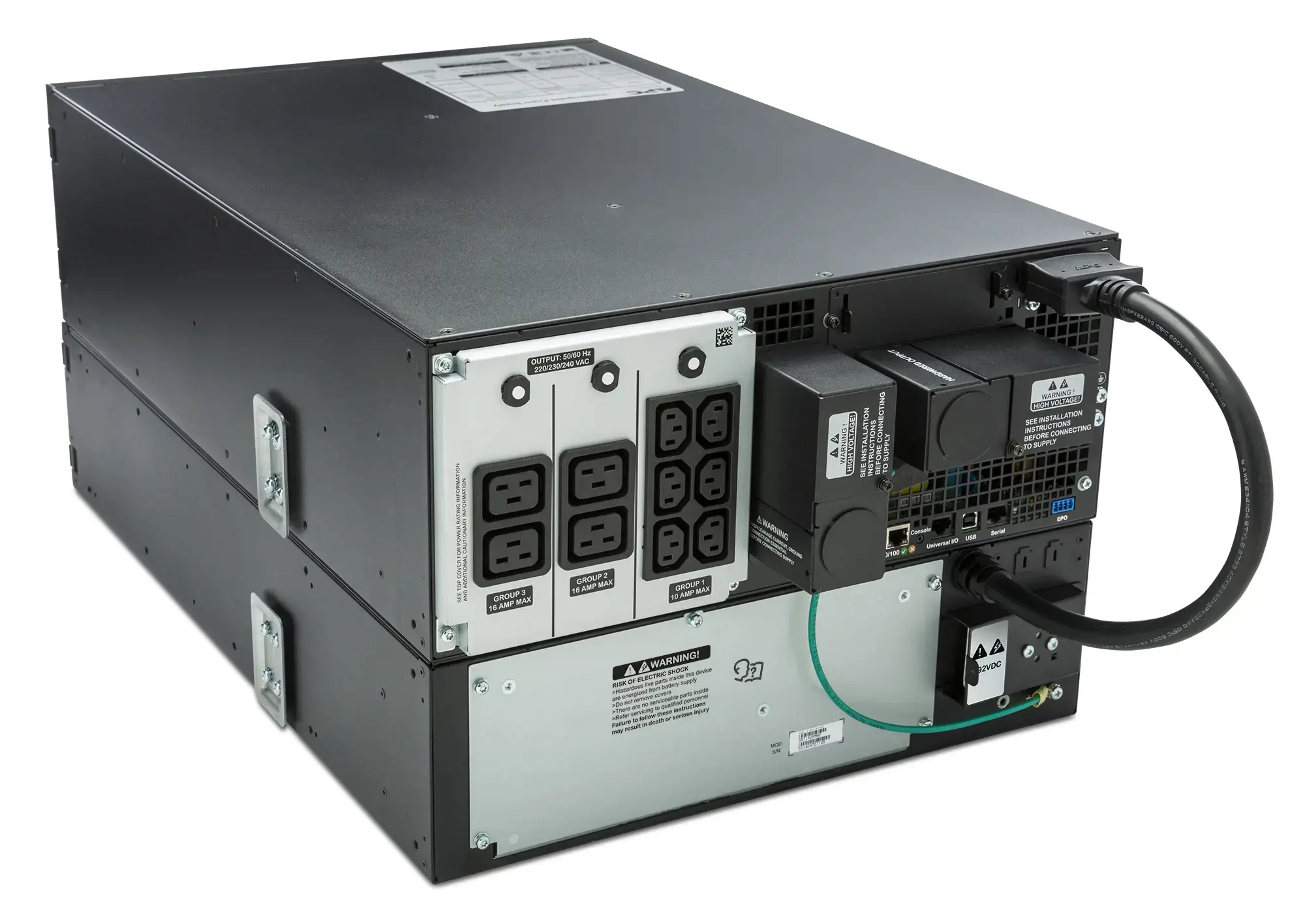 "APC Smart-UPS On-Line", dvigubos konversijos (prijungtas), 6 kVA, 6000 W, sinusinis, 100 V, 275 V