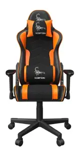 GEMBIRD Žaidimų kėdė SCORPION juoda tinklelio oranžinė oda