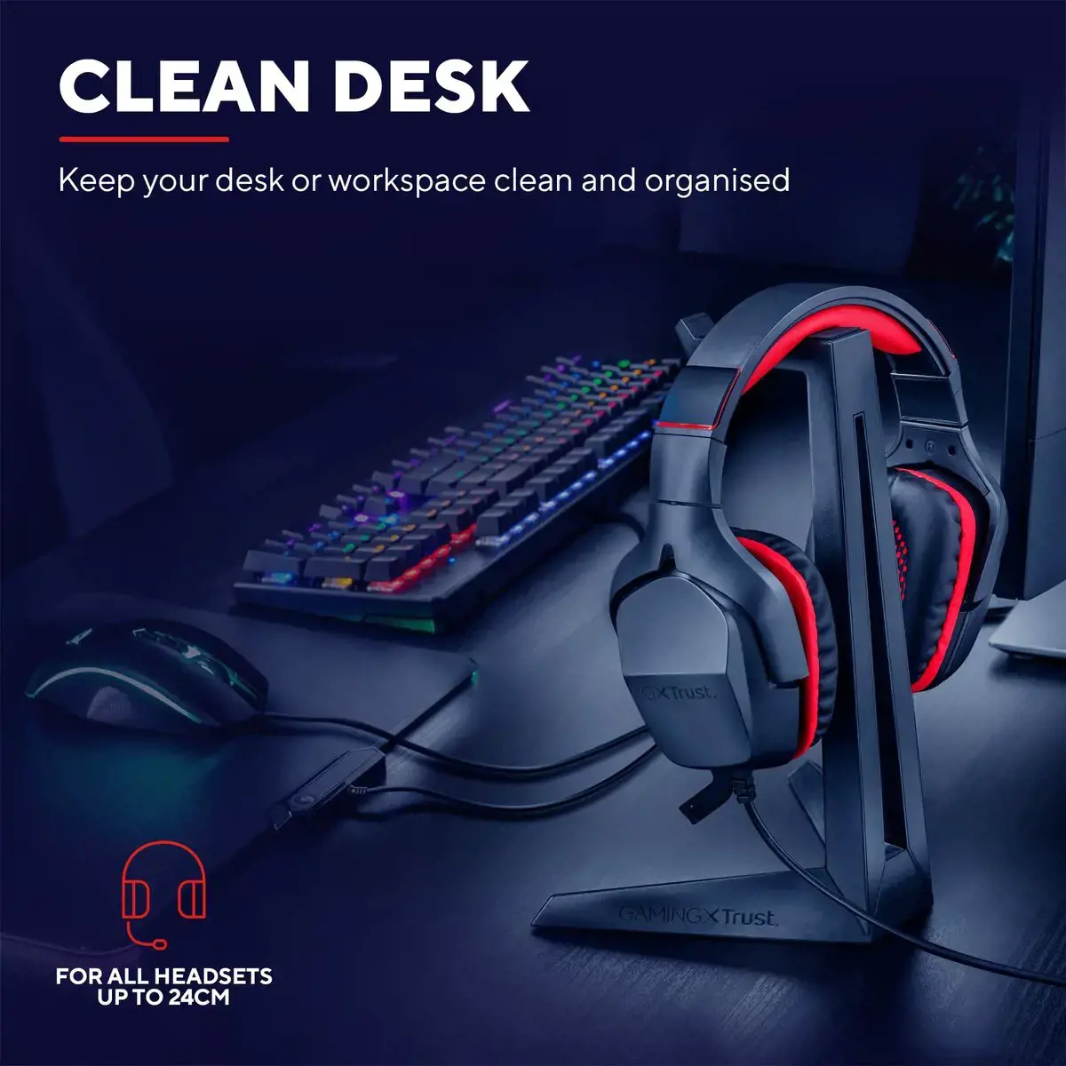 "Trust GXT 260 Cendor", Ausinių laikiklis, 185 g, juodas