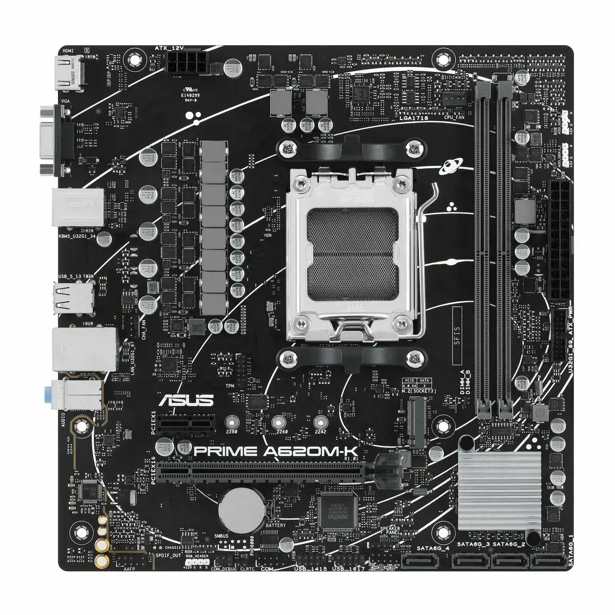 ASUS PRIME A620M-K AM5 2xDDR5 mATX MB 4xSATA 1xM.2