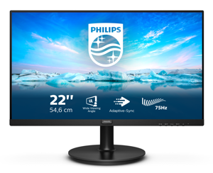 Monitorius Philips V Line 222V8LA/00, 54.6 cm (21.5"), 1920 x 1080 pixels, Full HD, LCD, 4 ms, Black