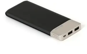 Platinet power bank Leather 11000mAh 2.1A 2xUSB Li-Po, black (43793)