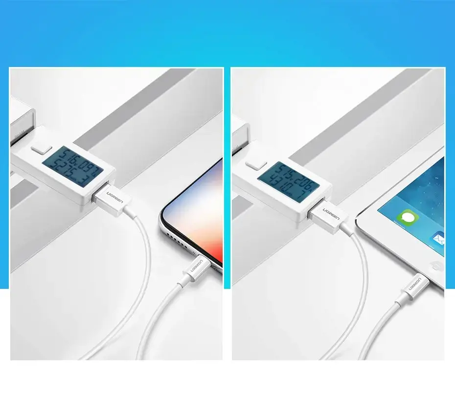 Ugreen kabelis USB 2.0 A lightning 2 m, 5V/2.4A iPhone 7 / 7plus / 6S / 6 / 6 Plus, iPhone 5s/5c/5, iPad Mini/Mini 2, iPad, 1 m, Lightning, USB A, vyriškas, vyriškas, baltas