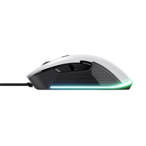 Trust GXT 922 Ybar, Right-hand, Optical, USB Type-A, 7200 DPI, Black, White