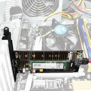 AXAGON PCEM2-D PCI-E 3.0 4x - DUAL M.2 SSD (NVMe + SATA), dviguba įtampa, iki 110 mm SSD