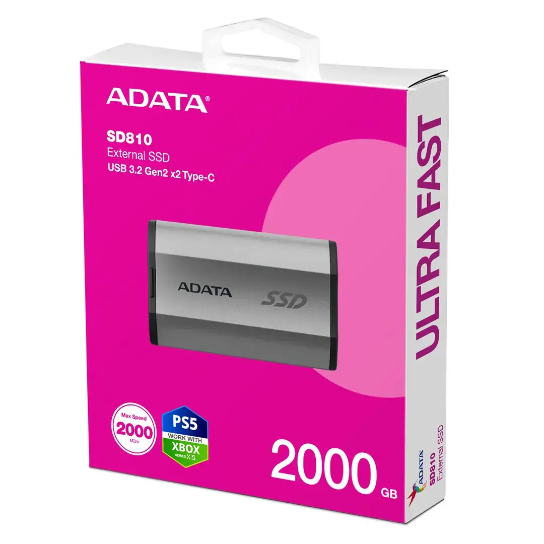 Dysk SSD External SD810 2TB USB3.2C 20Gb/s Silver