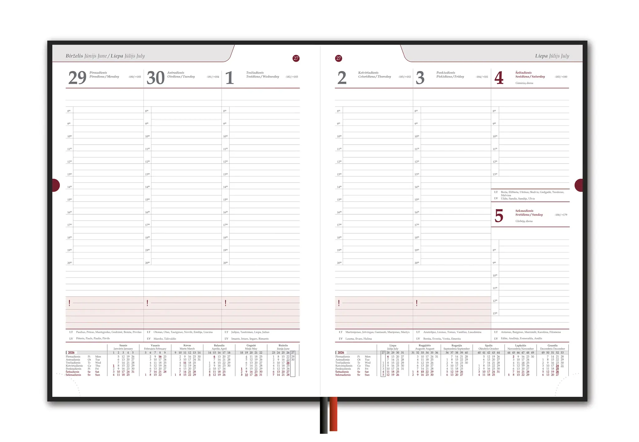 Kalendorius STANDARD 2026, PVC, A4, žalia (Baltic)