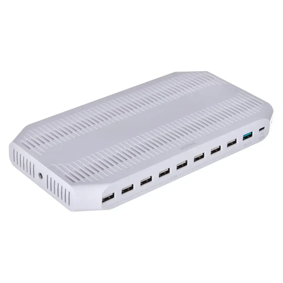 UNITEK Y-2190 Įkrovimo stotelė 8x USB 2.4A 160W 2x QC3.0 USB-C Y-2190