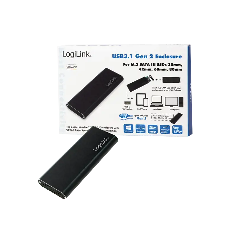 LOGILINK UA0314 LOGILINK - USB 3.1 Gen2 korpusas M.2 SATA SSD kaupikliui