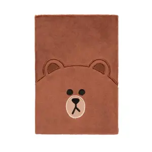 "Line Friends" - Pliušinis sąsiuvinis A5 (rudas)