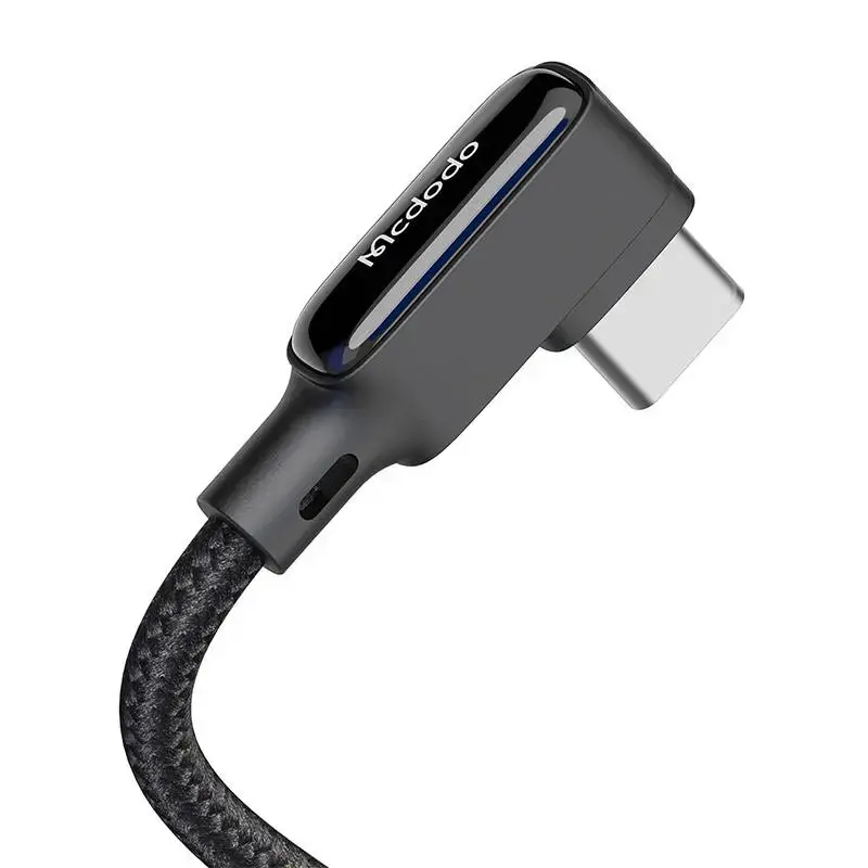 USB ir USB-C kabelis, "Mcdodo CA-7310", kampinis, 1,8 m (juodas)