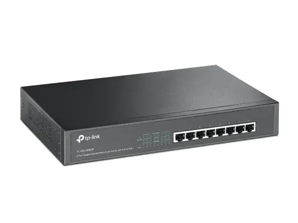TP-Link TL-SG1008MP, nevaldomas, Gigabit Ethernet (10/100/1000), maitinimas per Ethernet (PoE), montuojamas į stovą, 1U