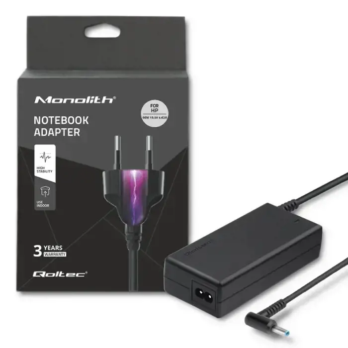 QOLTEC 50052 Nešiojamojo kompiuterio kintamosios srovės maitinimo adapteris Qoltec 90W 19.5V 4.62A 4.5x3.0+pin