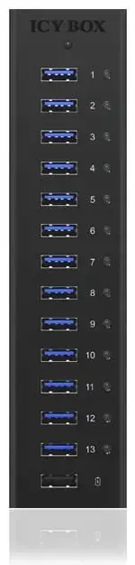 ICYBOX IB-AC6113 IcyBox 13 prievadų USB 3.0 šakotuvas su USB įkrovimo prievadu, juodas