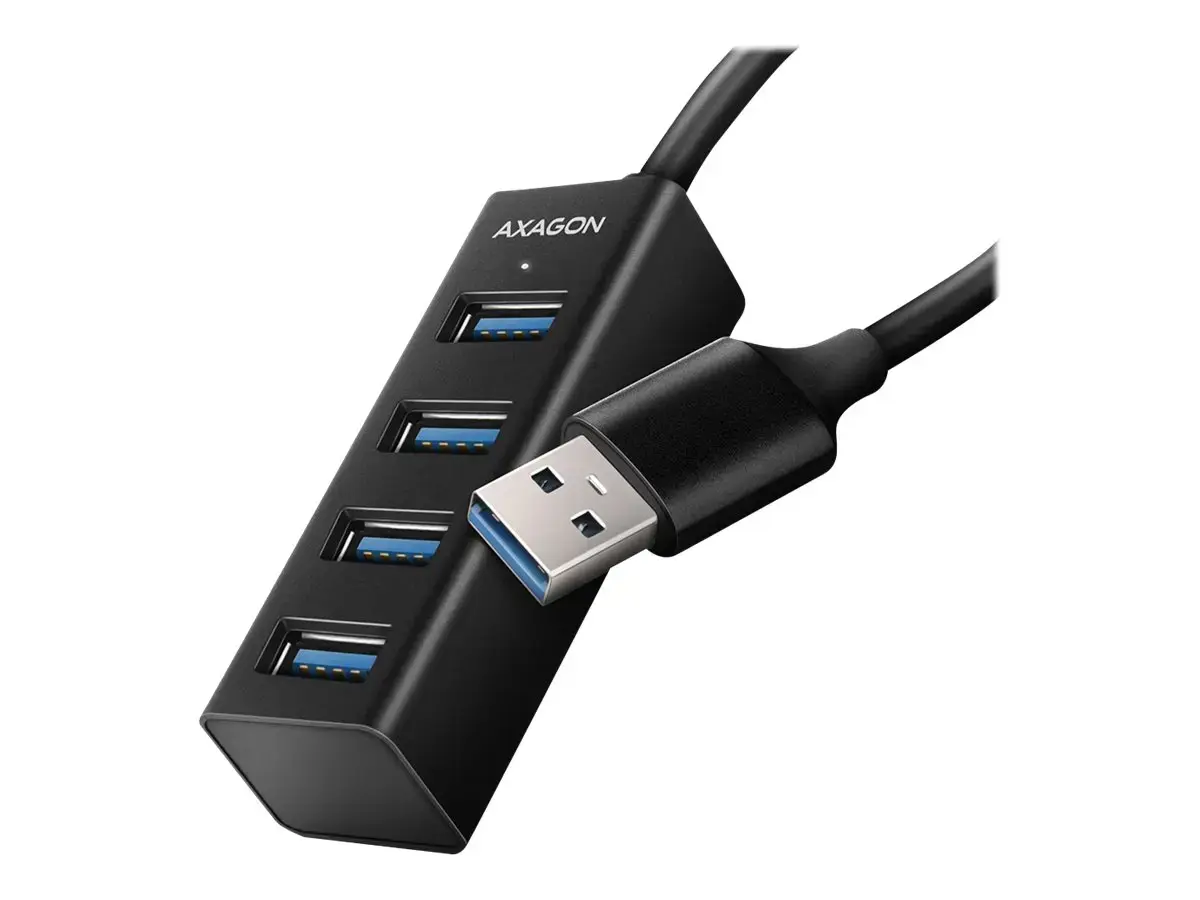 AXAGON HUE-M1A 4x USB3.2 Gen 1 MINI šakotuvas, metalinis, 20 cm USB-A laidas