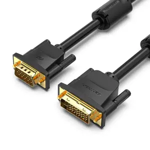 "Vention" DVI(24+5) ir VGA kabelis 3M juodas, 3 m, DVI, VGA (D-Sub), vyriškas, vyriškas, tiesus
