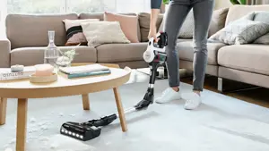 Bosch BSS711W stick vacuum/electric broom Battery Dry Bagless 0.3 L Black, Silver, White