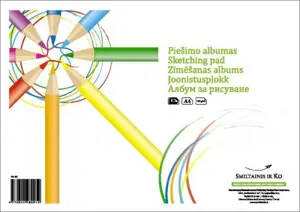 Piešimo sąsiuvinis SMLT, A4, 120 g, klijuotas, (30)  0708-209