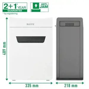 "Leitz IQ Protect Premium" popieriaus smulkintuvas 10X P4, 18 L, jutiklinis, 10 lapų, P-4, pilkas, baltas, 80 g/m²