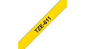 Brother Laminated tape 6mm, Black on yellow, TZe, Grey, Thermal transfer, Brother, PT-1280HK, PT-1280SN, PT-1280KT, PT-D200HK, PT-1100SN, PT-1100KT, PT-2100VP, PT-2730, PT-7600,...