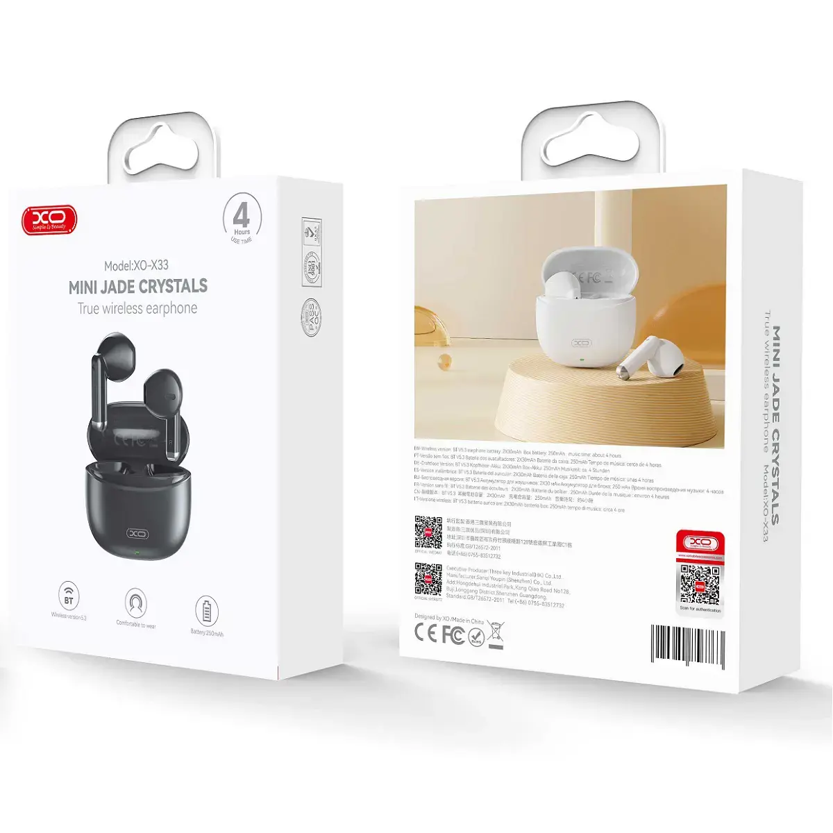 "XO" "Bluetooth" ausinės X33 TWS juodos spalvos