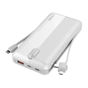 Powerbank LDNIO PL1013, 10000mAh + 3in1 laidas (baltas)