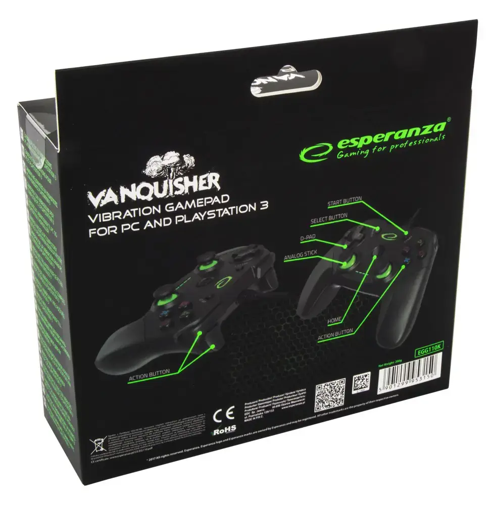 Esperanza EGG110K VIBRATION GAMEPAD FOR PC|PS3