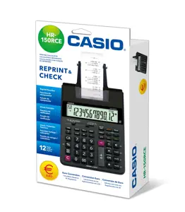 Spausdinantis skaičiuotuvas CASIO HR-150RCE, 65 x 165 x 295 mm