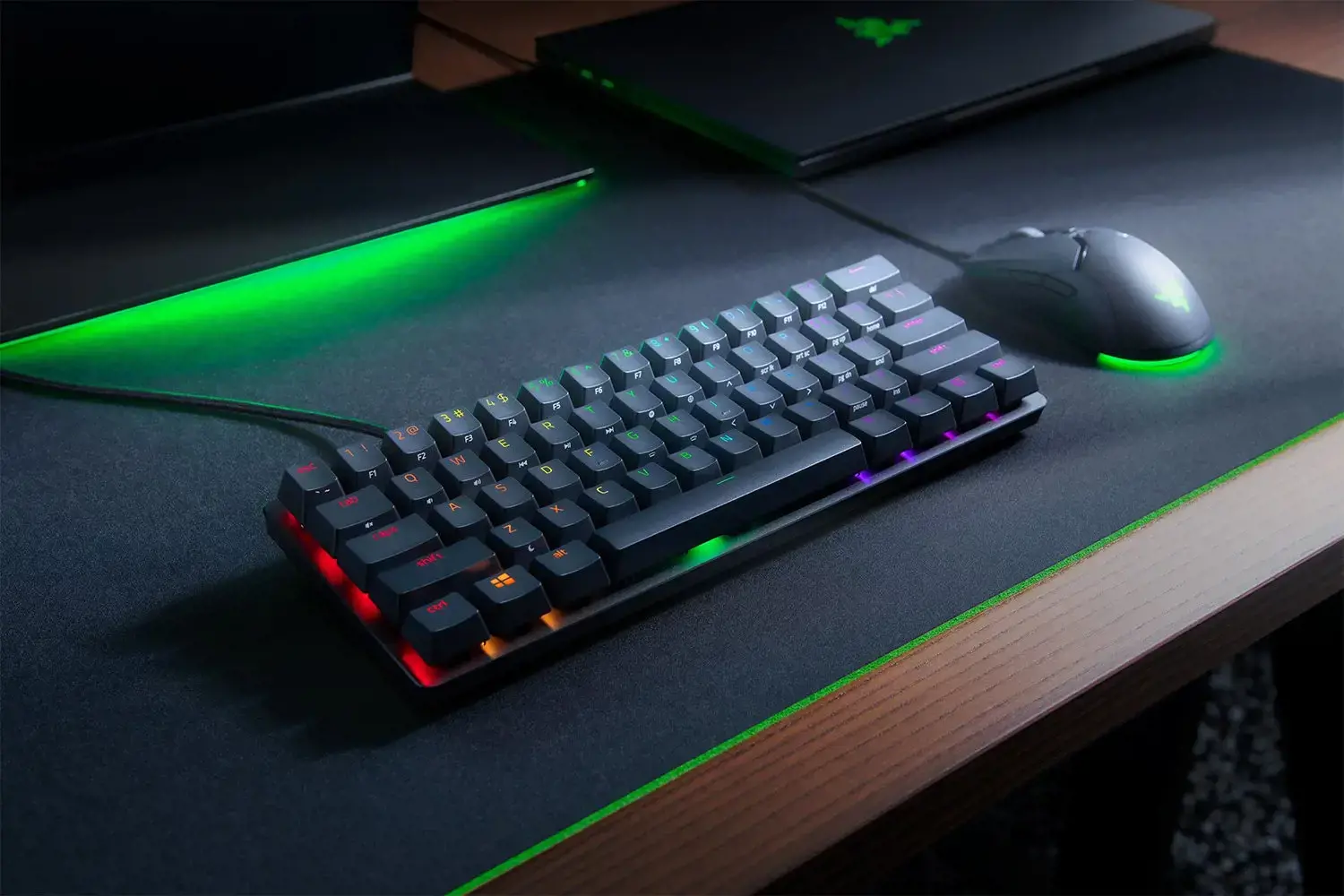 "Razer Huntsman Mini 60%", žaidimų klaviatūra, optinė-mechaninė, šiaurietiška, juoda, laidinė