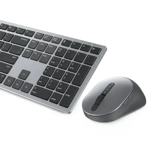 DELL KM7321W, pilno dydžio (100%), RF belaidis + "Bluetooth", QWERTY, pilka, titano spalvos, pelė pridedama
