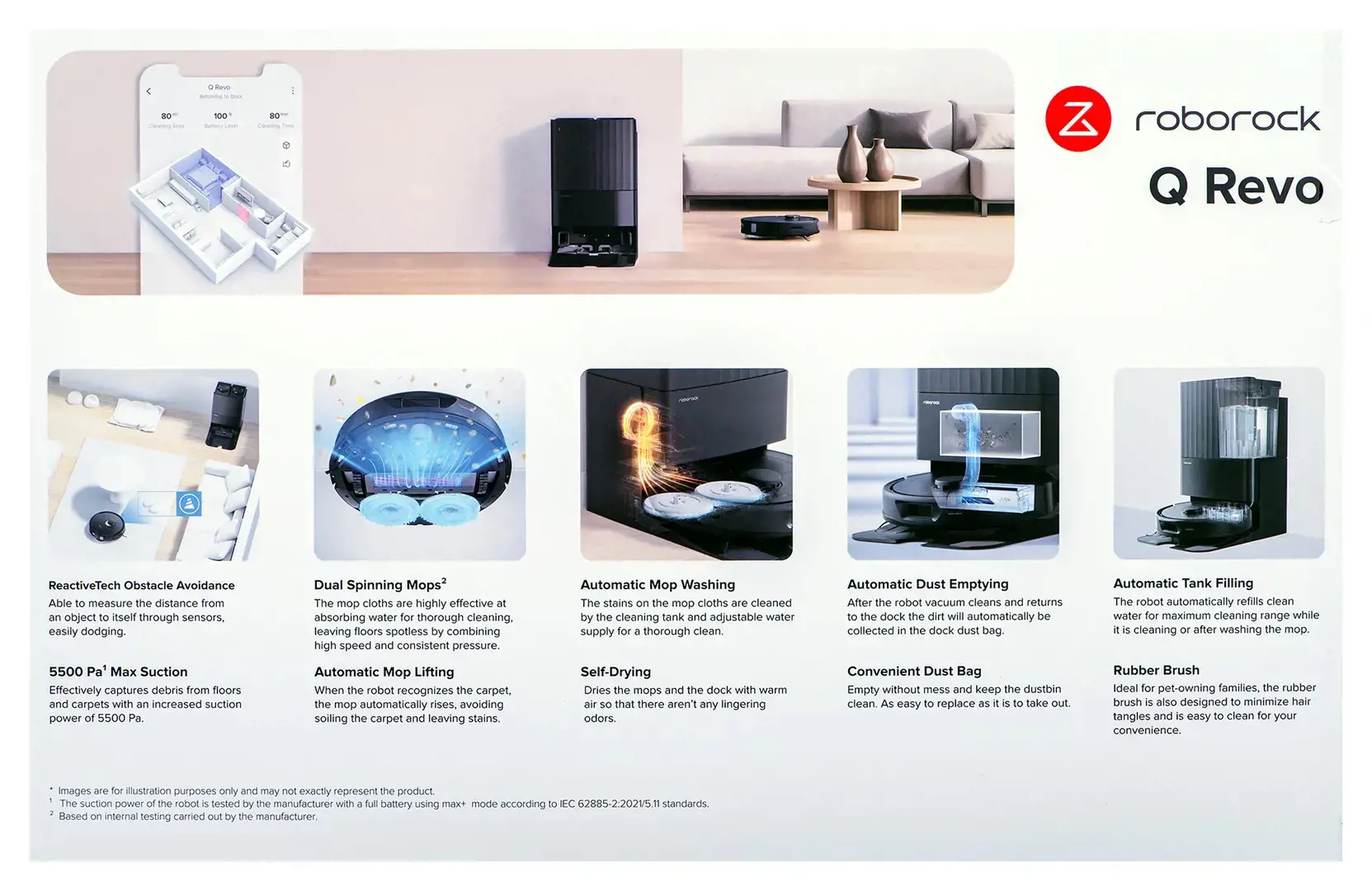 Dulkių siurblys-robotas ROBOROCK Q-REVO, Juoda