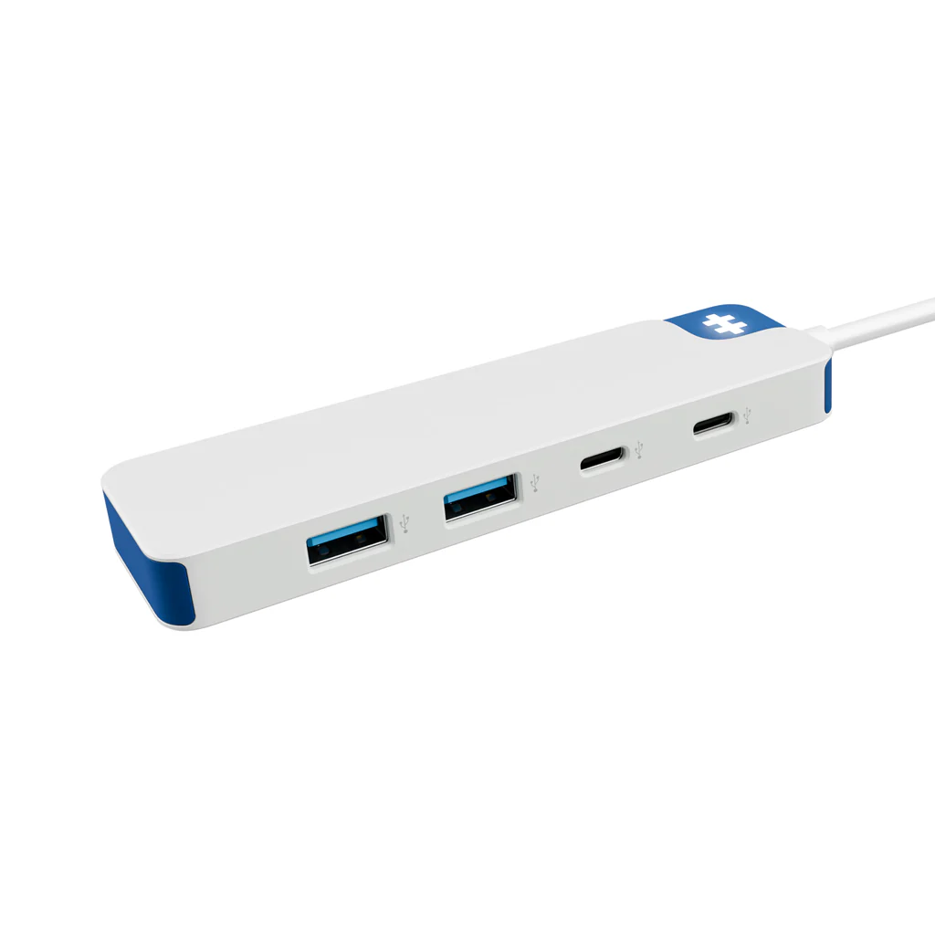 Hyper HyperDrive Flex 4 Port USB-C Combo Hub, White/Blue | HD5200BUGL