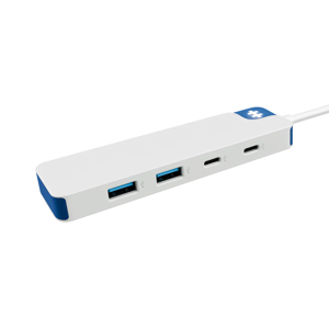 Hyper HyperDrive Flex 4 Port USB-C Combo Hub, White/Blue | HD5200BUGL
