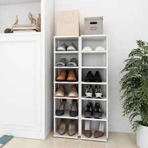 Spintelės batams, 2vnt., baltos, 27,5x27x102cm, blizgios