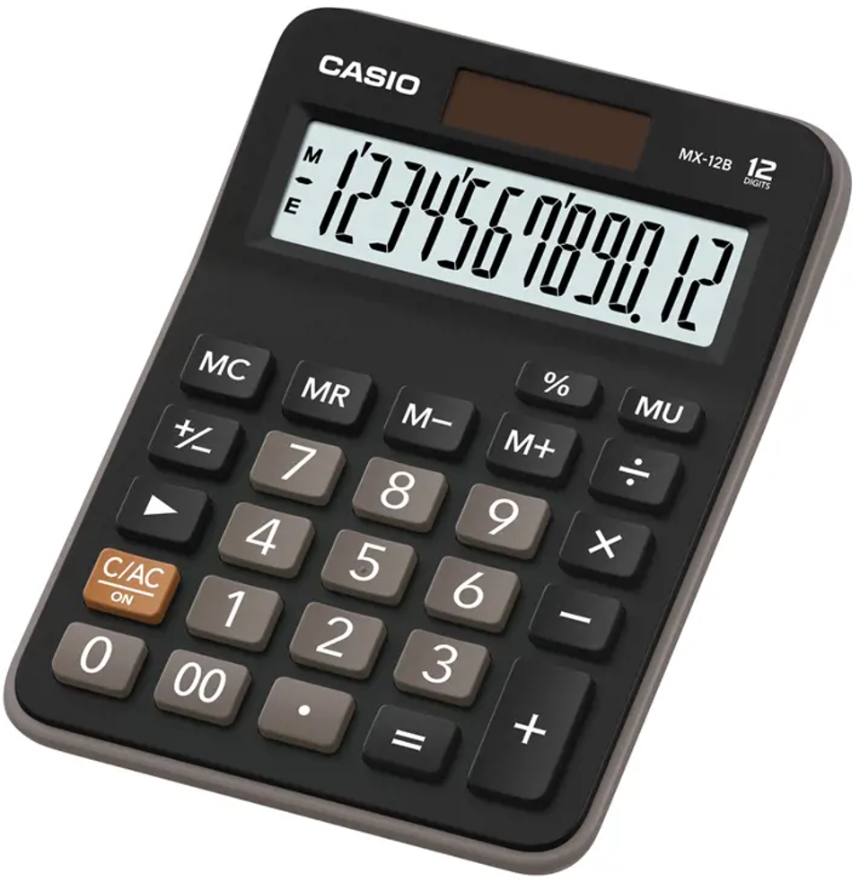 Stalinis skaičiuotuvas CASIO MX-12B, 106.5 x 147 x 29 mm