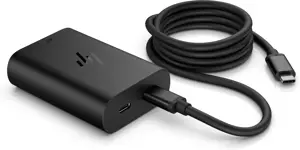HP 65W GaN USB-C nešiojamojo kompiuterio įkroviklis, vidinis, USB, 1 m, juodas