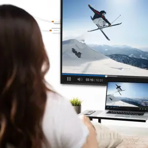 j5create ScreenCast HDMI Wireless Display Adapter Receiver - Mirrors Phone, Tablet, Laptop to HDTV - Compatible with MiraCast, AirPlay, Android, Windows 10 PC, iOS, iPhone, Tablet (JVAW56), 1920 x 1080 pixels, AV receiver, Wireless