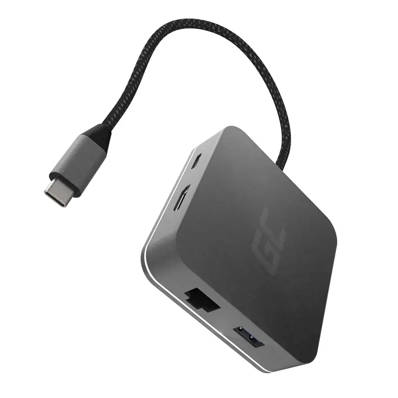 Dokavimo stotelė HUB USB-C Green Cell 6in1 (USB 3.0 HDMI Ethernet USB-C), skirta "Apple MacBook", "Dell XPS", "Asus ZenBook" ir kt.