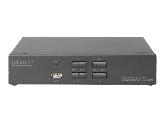 DIGITUS KVM perjungiklis 2x1 HDMI 4 prievadai su vienu ekranu 4K/30Hz FreeSync
