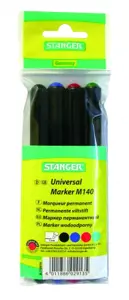 Stanger Permanentiniai žymekliai M140, 1 mm, 4 spalvų rinkinys 710074