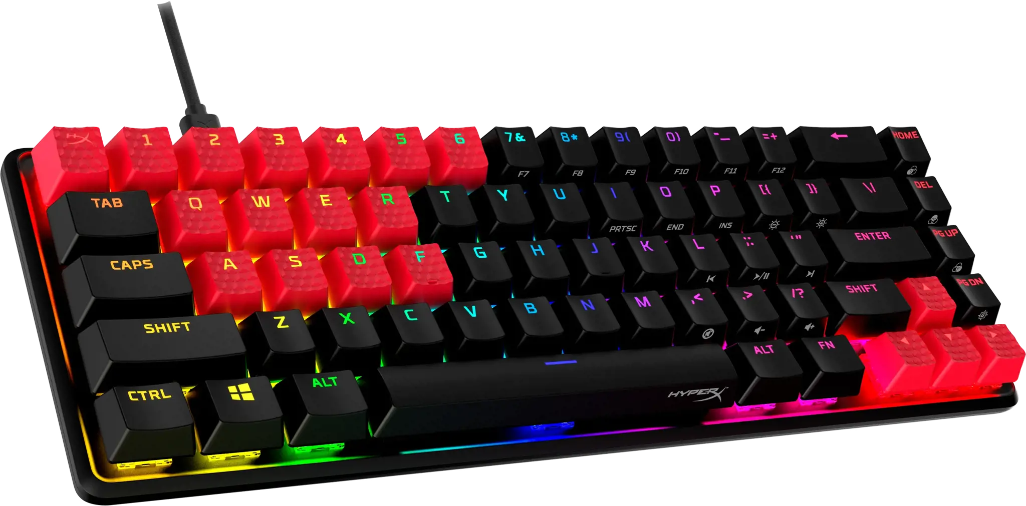 "HyperX" guminiai klavišų dangteliai, klaviatūros dangtelis, termoplastinis elastomeras (TPE), 1,4 mm, raudonos spalvos