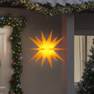 Moravijos žvaigždė su LED, sulankstoma, geltona, 100 cm